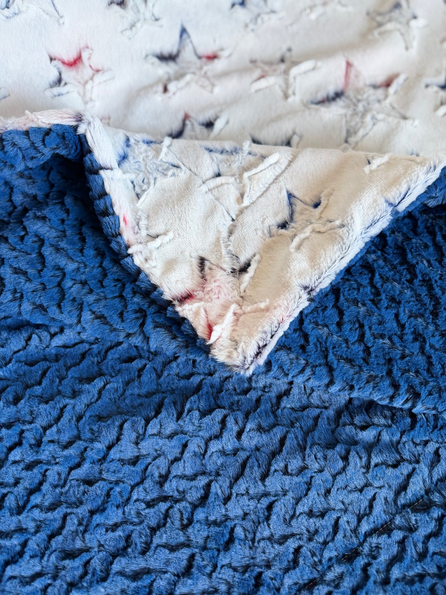 Embossed Stars paired with Royal Blue Ridge